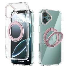 ABEEL - ABEEL Q-LUCK iPhone 16 Plus Skal Shockproof Med Kickstand - Rosa