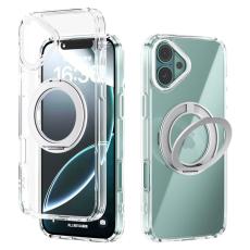 ABEEL - ABEEL Q-LUCK iPhone 16 Plus Skal Shockproof Rotating Kickstand Silver