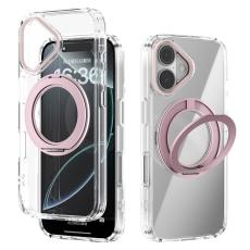 ABEEL - ABEEL Q-LUCK iPhone 16 Skal med Kickstand Shockproof - Rosa