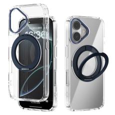 ABEEL - ABEEL Q-LUCK iPhone 16 Skal Shockproof med Kickstand - M&ouml;rkbl&aring;