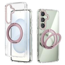ABEEL - ABEEL Q-LUCK Samsung Galaxy S25 Skal Shockproof Kickstand Rosa