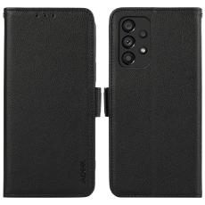 ABEEL - ABEEL Samsung Galaxy A33 5G Skal RFID Blocker PU L&auml;der Svart