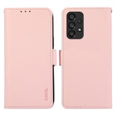 ABEEL - ABEEL Samsung Galaxy A53 5G Skal RFID Blocker PU Läder Rosa