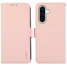 ABEEL - ABEEL Samsung Galaxy A56 5G Skal Läderfodral RFID Skydd Rosa