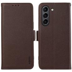 ABEEL - ABEEL Samsung Galaxy S21 FE 5G Skal PU Läder RFID Brunt
