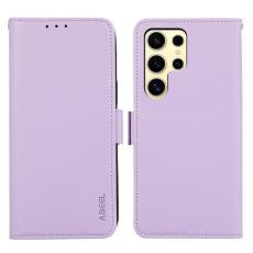 ABEEL - ABEEL Samsung Galaxy S22 Ultra 5G Fodral Läder RFID Skydd Lila