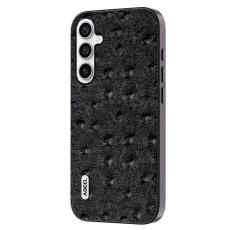 ABEEL - ABEEL Samsung Galaxy S23 FE Fodral &Auml;kta L&auml;der Ostrich Svart