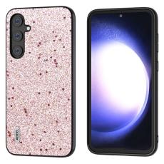ABEEL - ABEEL Samsung Galaxy S23 FE Glitter Skal Anti-repor PU L&auml;der Rosa