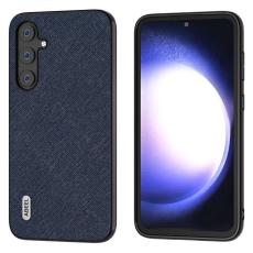 ABEEL - ABEEL Samsung Galaxy S23 FE Skal i Korsm&ouml;nstrad L&auml;der - Bl&aring;