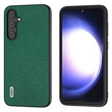ABEEL - ABEEL Samsung Galaxy S23 FE Skal i Korsm&ouml;nstrad L&auml;der - Gr&ouml;n
