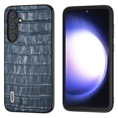 ABEEL - ABEEL Samsung Galaxy S23 FE Skal i L&auml;der Krokodil Bl&aring;
