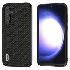 ABEEL - ABEEL Samsung Galaxy S23 FE Skal i L&auml;der med Kolfiber - Svart