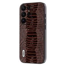 ABEEL - ABEEL Samsung Galaxy S23 Ultra Skal Crocodile Textur Kaffe