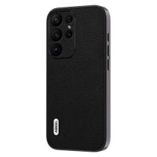 ABEEL - ABEEL Samsung Galaxy S23 Ultra Skal Litchi Textur Svart