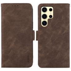 ABEEL - ABEEL Samsung Galaxy S23 Ultra Skal PU Läder Flip Brown