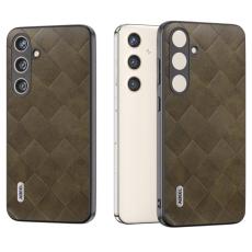 ABEEL - ABEEL Samsung Galaxy S24+ Skal Grid Textur PU L&auml;der Gr&ouml;n