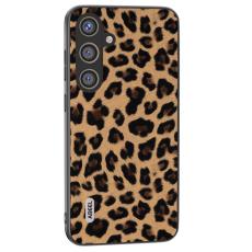 ABEEL - ABEEL Samsung Galaxy S24 Skal L&auml;der Coated Leopard Champagne Gold