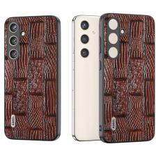 ABEEL - ABEEL Samsung Galaxy S24+ Skal Mahjong Textur Skydd Brown