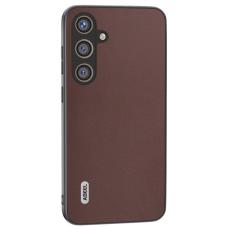 ABEEL - ABEEL Samsung Galaxy S24 Skal Nappa Läder Telefonfodral Kaffe