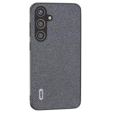 ABEEL - ABEEL Samsung Galaxy S24+ Skal Rhinestone L&auml;der Gr&aring;