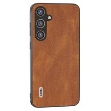 ABEEL - ABEEL Samsung Galaxy S24 Skal Shockproof PU Läder Brun