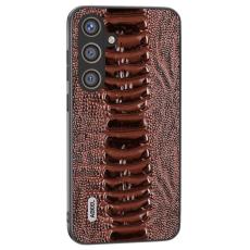 ABEEL - ABEEL Samsung Galaxy S24+ Skal Skyddande Bakcover Krokodil - Kaffe