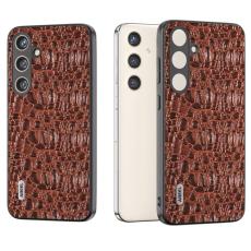 ABEEL - ABEEL Samsung Galaxy S24 Slim Cover Äkta Läder Fodral - Kaffe