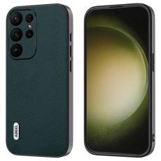 ABEEL - ABEEL Samsung Galaxy S24 Ultra Skal &Auml;kta L&auml;der Litchi - M&ouml;rkgr&ouml;n