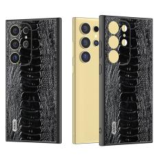 ABEEL - ABEEL Samsung Galaxy S24 Ultra Skal Krokodil Läder Svart