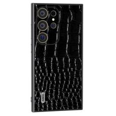 ABEEL - ABEEL Samsung Galaxy S24 Ultra Skal Krokodilskinn Svart