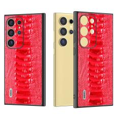 ABEEL - ABEEL Samsung Galaxy S24 Ultra Skal Krokodiltextur Röd