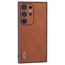 ABEEL - ABEEL Samsung Galaxy S24 Ultra Skal Läder+PC+TPU Hybrid Brun