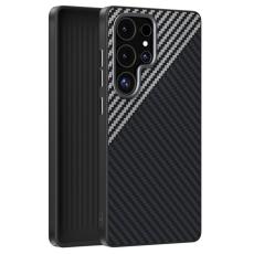 ABEEL - ABEEL Samsung Galaxy S24 Ultra Skal MagSafe Kolfiber Svart/Silver