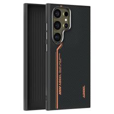 ABEEL - ABEEL Samsung Galaxy S24 Ultra Skal MagSafe PC TPU Läder Svart