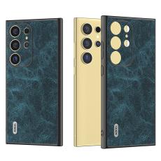 ABEEL - ABEEL Samsung Galaxy S24 Ultra Skal PU+PC+TPU Litchi Blå