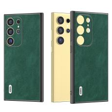 ABEEL - ABEEL Samsung Galaxy S24 Ultra Skal Slim Fit PU Läder Grön