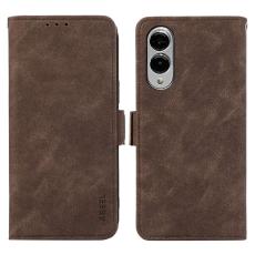 ABEEL - ABEEL Samsung Galaxy S25 Edge Fodral PU L&auml;der Brun