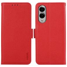 ABEEL - ABEEL Samsung Galaxy S25 Edge Skal Litchi Textur Röd