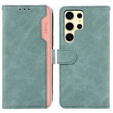 ABEEL - ABEEL Samsung Galaxy S25 Ultra Fodral Splicing Läder Baby Blue