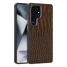 ABEEL - ABEEL Samsung Galaxy S25 Ultra Skal MagSafe Kroko Textur Kaffe