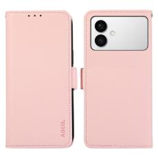 ABEEL - ABEEL Samsung Galaxy S26 Edge Skal Läder Fodral RFID Skydd Rosa