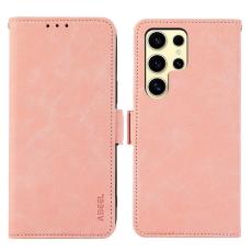 ABEEL - ABEEL Samsung Galaxy S26 Ultra Skal PU Läder Folio Ställ - Rosa