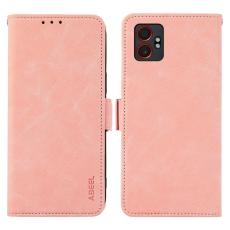ABEEL - ABEEL Samsung Galaxy XCover7 Pro Fodral PU L&auml;der Folio Rosa