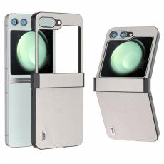 ABEEL - ABEEL Samsung Galaxy Z Flip5 Fodral &Auml;kta L&auml;der Gr&aring;