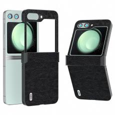 ABEEL - ABEEL Samsung Galaxy Z Flip5 Fodral Hinge Design Retro Läder Svart