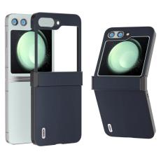 ABEEL - ABEEL Samsung Galaxy Z Flip5 Fodral Hinge Skydd Äkta Läder Blå