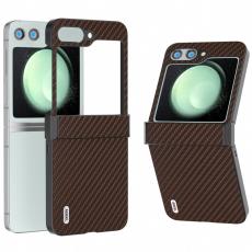 ABEEL - ABEEL Samsung Galaxy Z Flip5 Fodral Hinge Skydd Kolfiber Brun