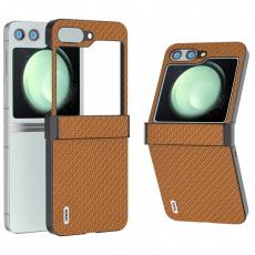 ABEEL - ABEEL Samsung Galaxy Z Flip5 Fodral Hinge Skydd Kolfiber Ljusbrun