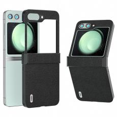 ABEEL - ABEEL Samsung Galaxy Z Flip5 Fodral Hinge Skydd Läder Svart