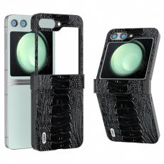 ABEEL - ABEEL Samsung Galaxy Z Flip5 Fodral Krokodiltextur Svart